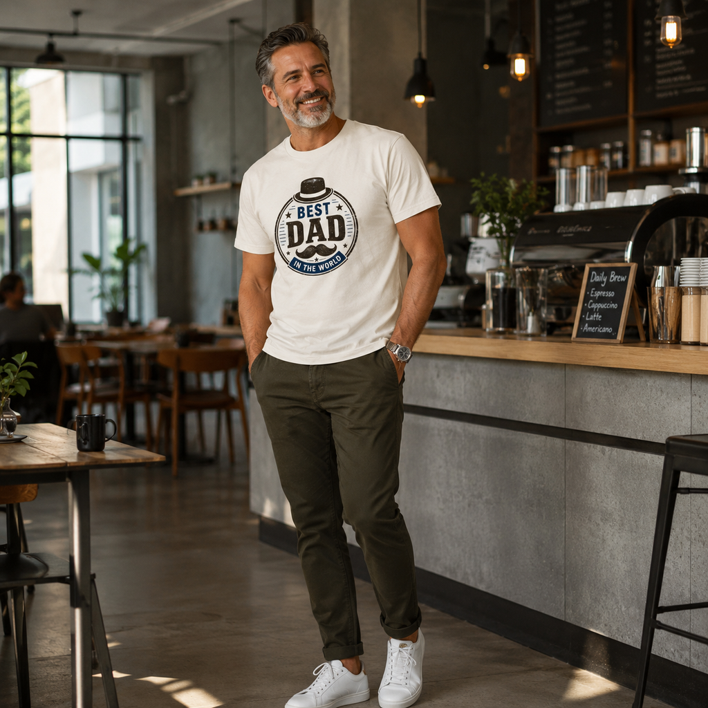 Best Dad In The World Premium Graphic Regular size T-Shirt for Men
