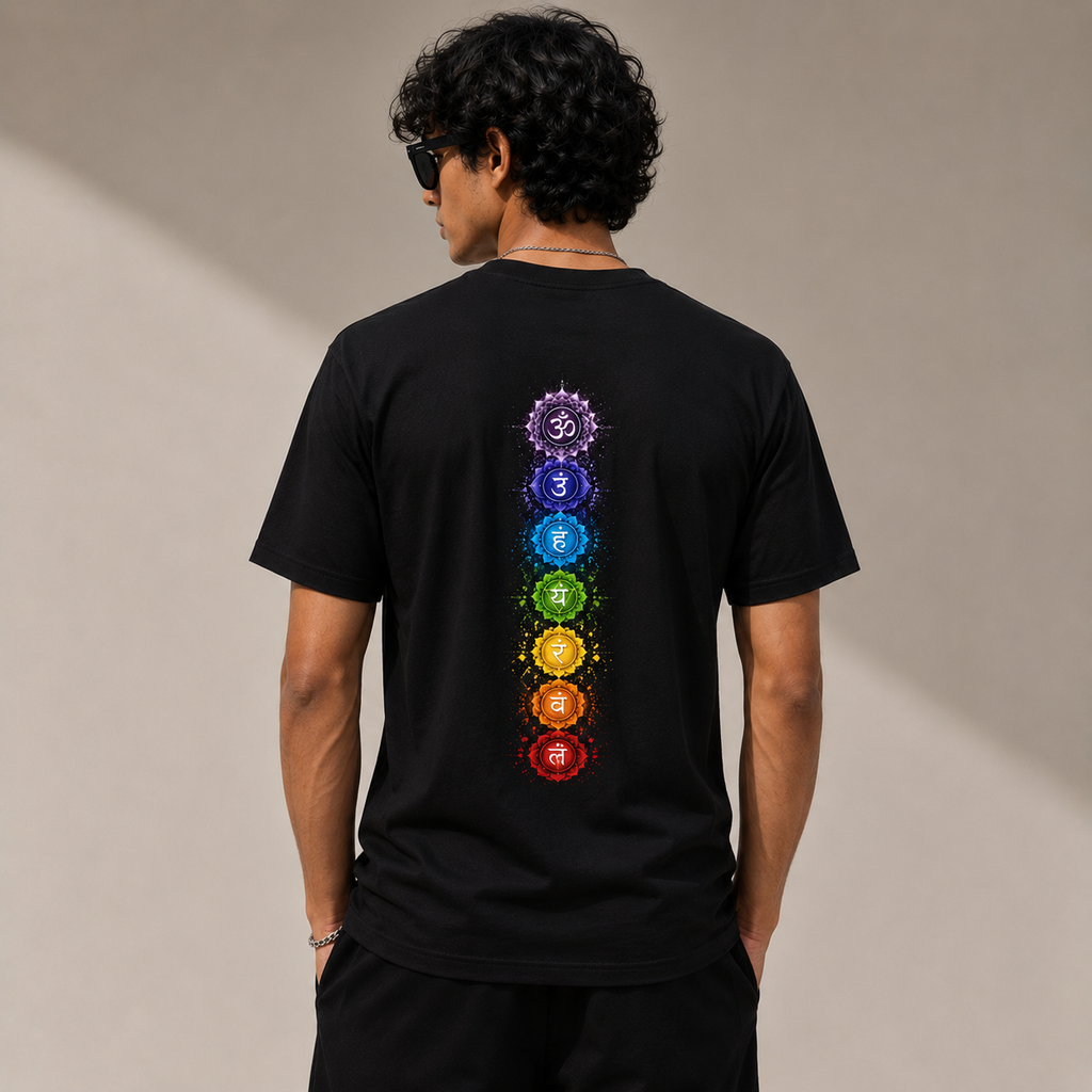 Chakra Energy Unisex T-Shirt – Spiritual Om Graphic Tee
