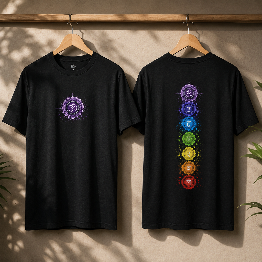 Chakra Energy Unisex T-Shirt – Spiritual Om Graphic Tee