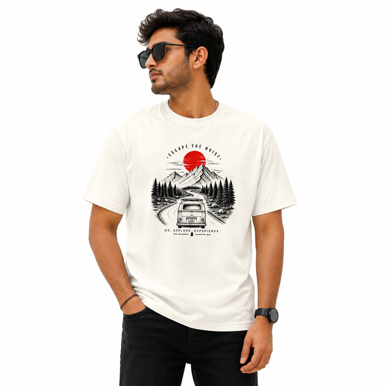 Escape The Noise Regular Travel Graphic T-Shirt – Premium Cotton Unisex Tee