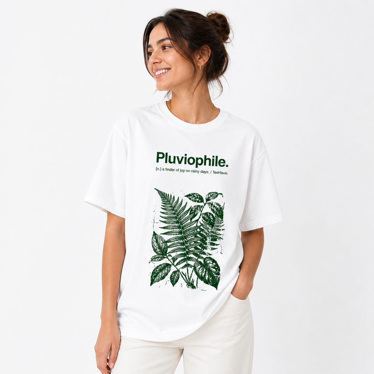 Pluviophile Aesthetic Botanical T-Shirt – Minimal Nature Graphic Tee (Unisex)
