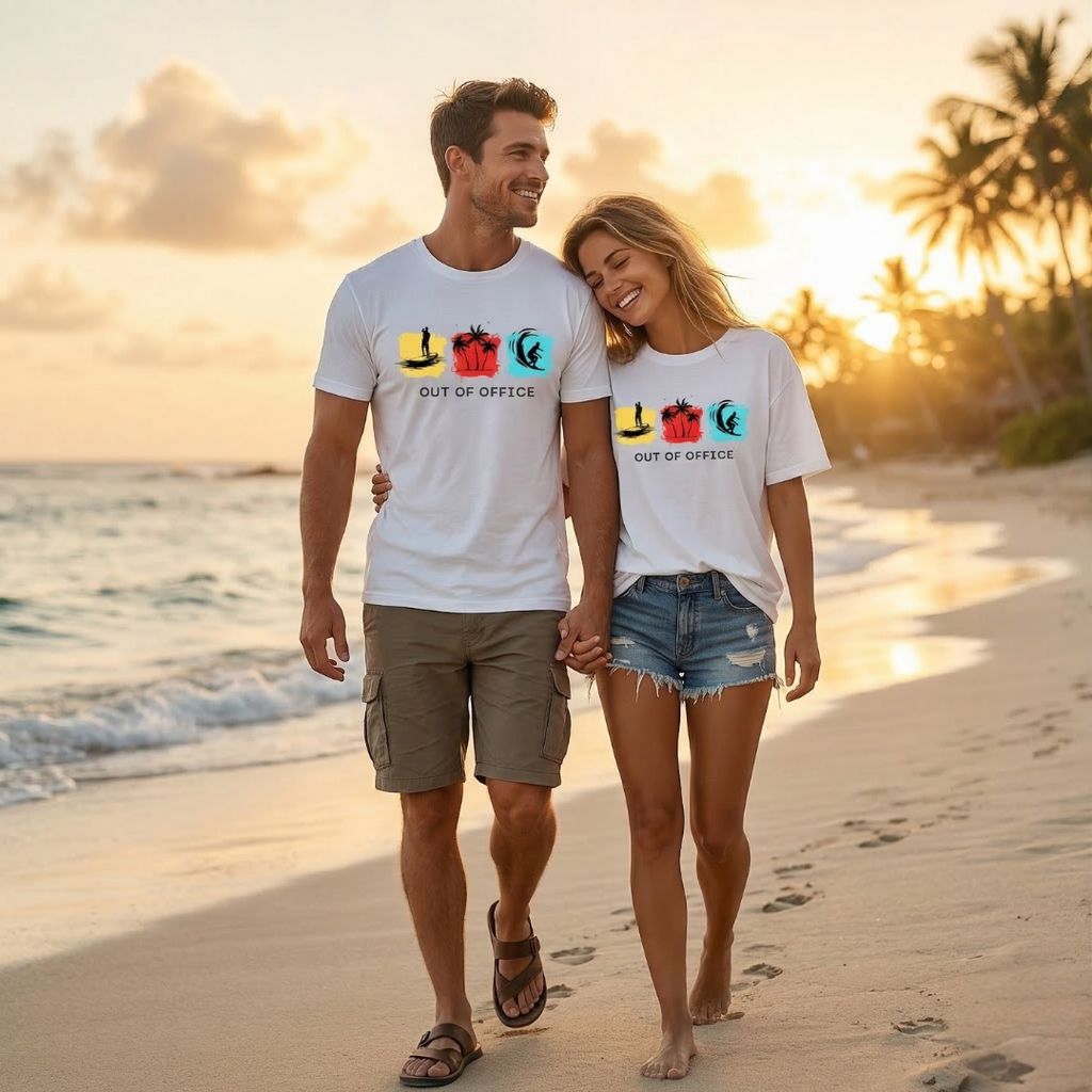 Out of Office Summer T-Shirt for Men | Beach Graphic Tee India | TeeHaus