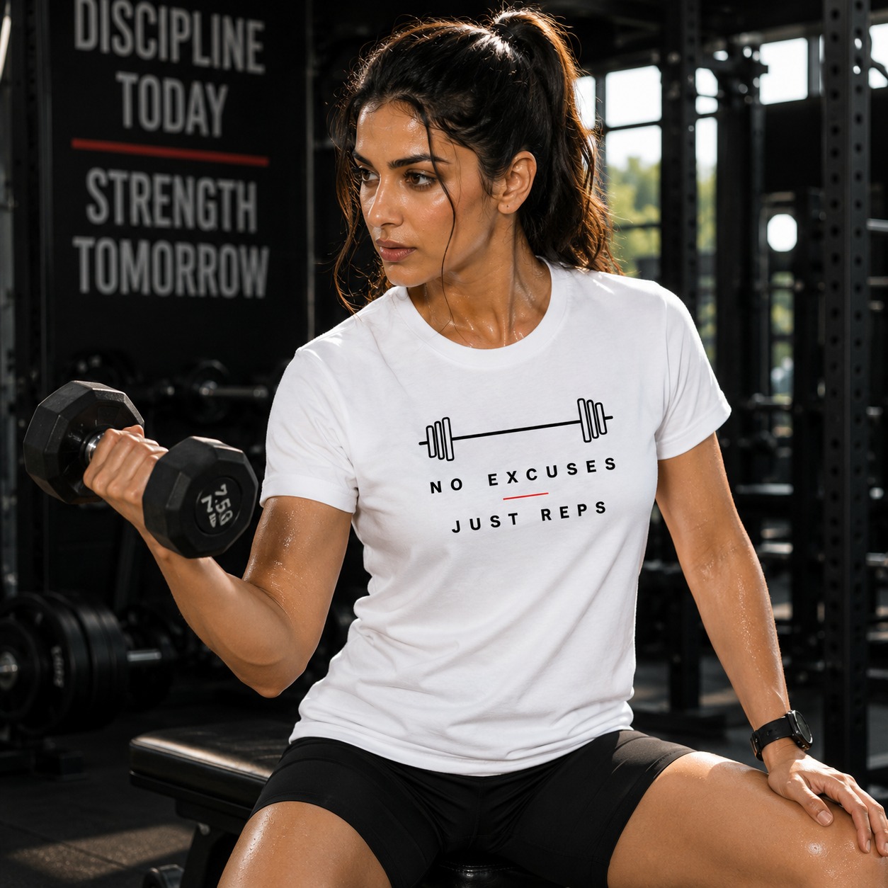 NO EXCUSES JUST REPS Gym T-Shirt