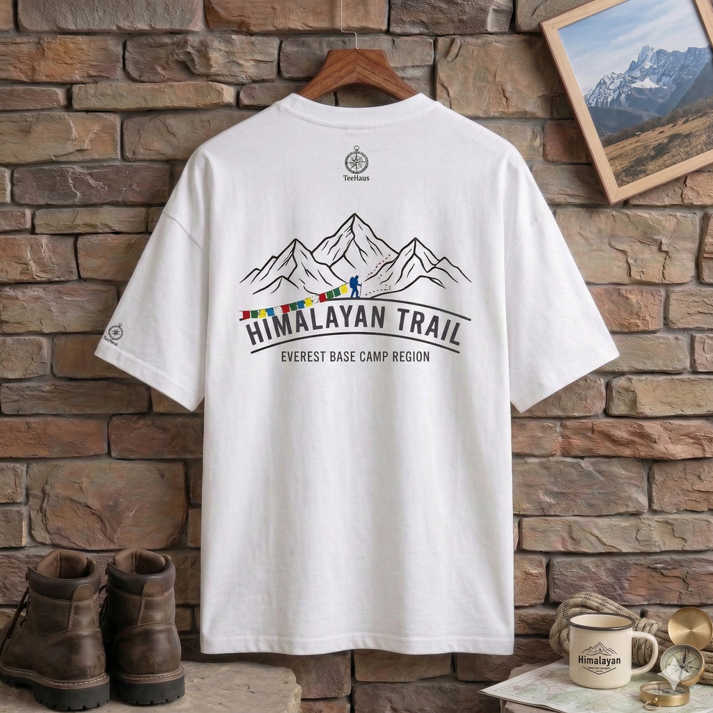 Himalayan Oversized T-Shirt for Men | Back Print Mountain Tee India – TeeHaus