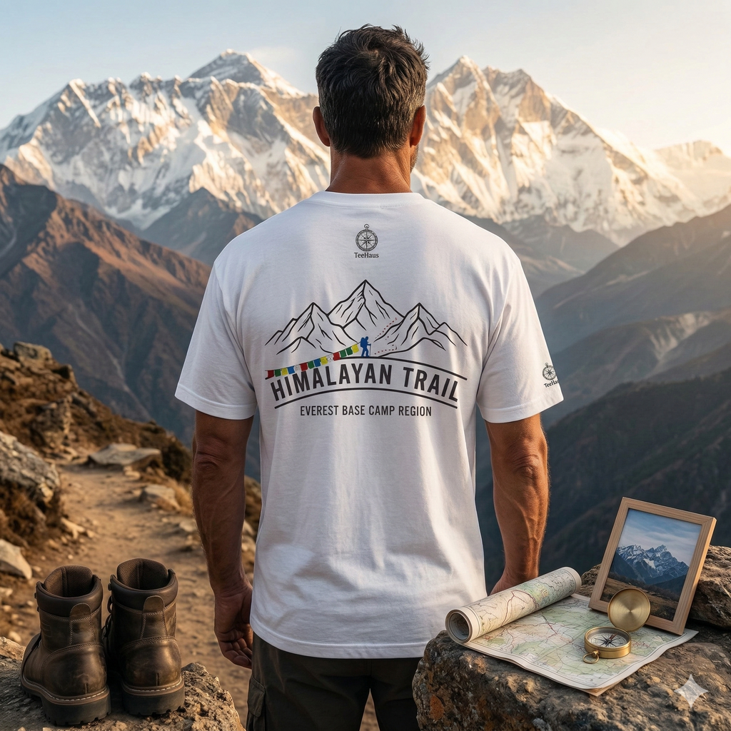 Himalayan Oversized T-Shirt for Men | Back Print Mountain Tee India – TeeHaus