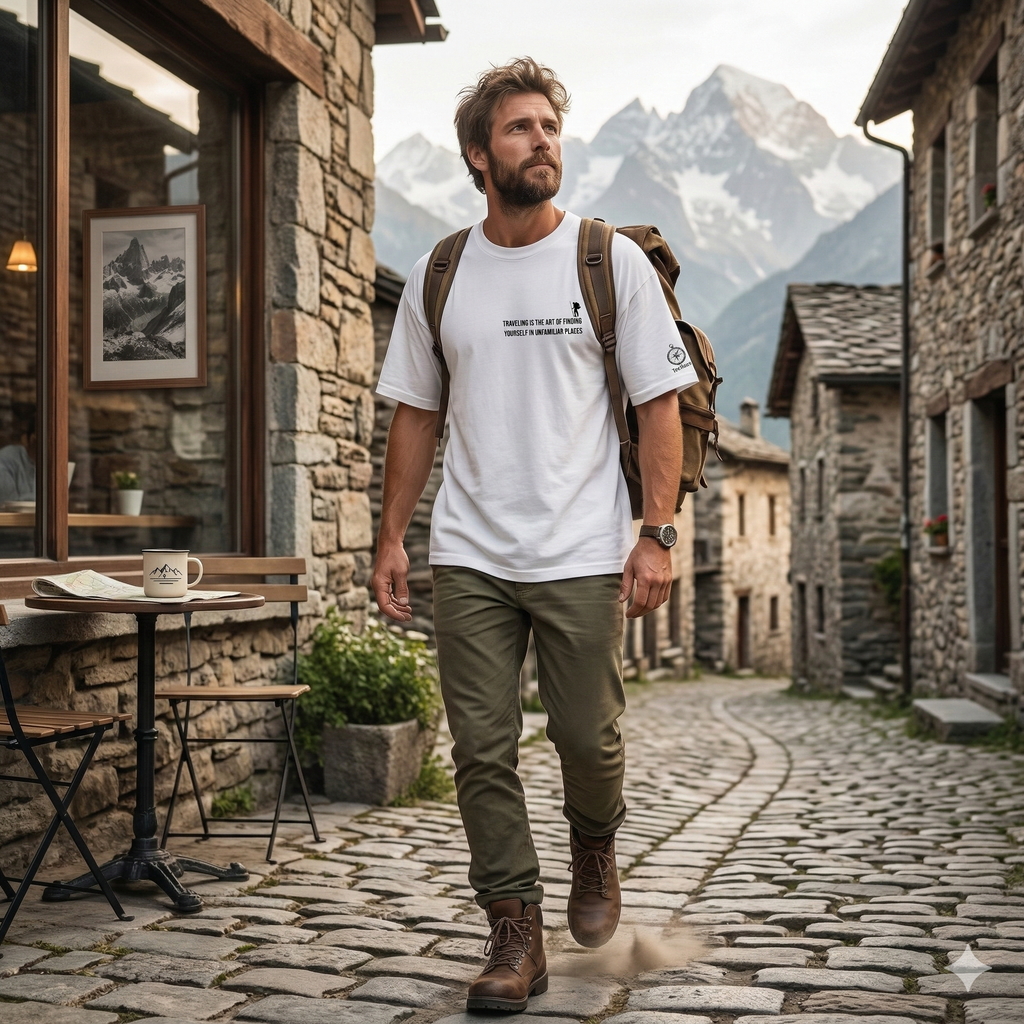 Himalayan Oversized T-Shirt for Men | Back Print Mountain Tee India – TeeHaus