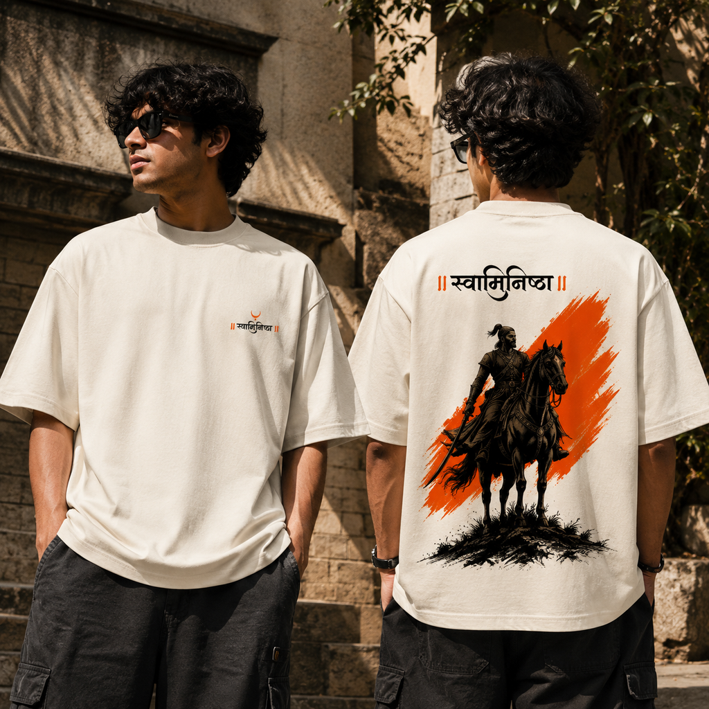 Swaminishtha Oversized T-Shirt | Premium 240 GSM Off-White Streetwear