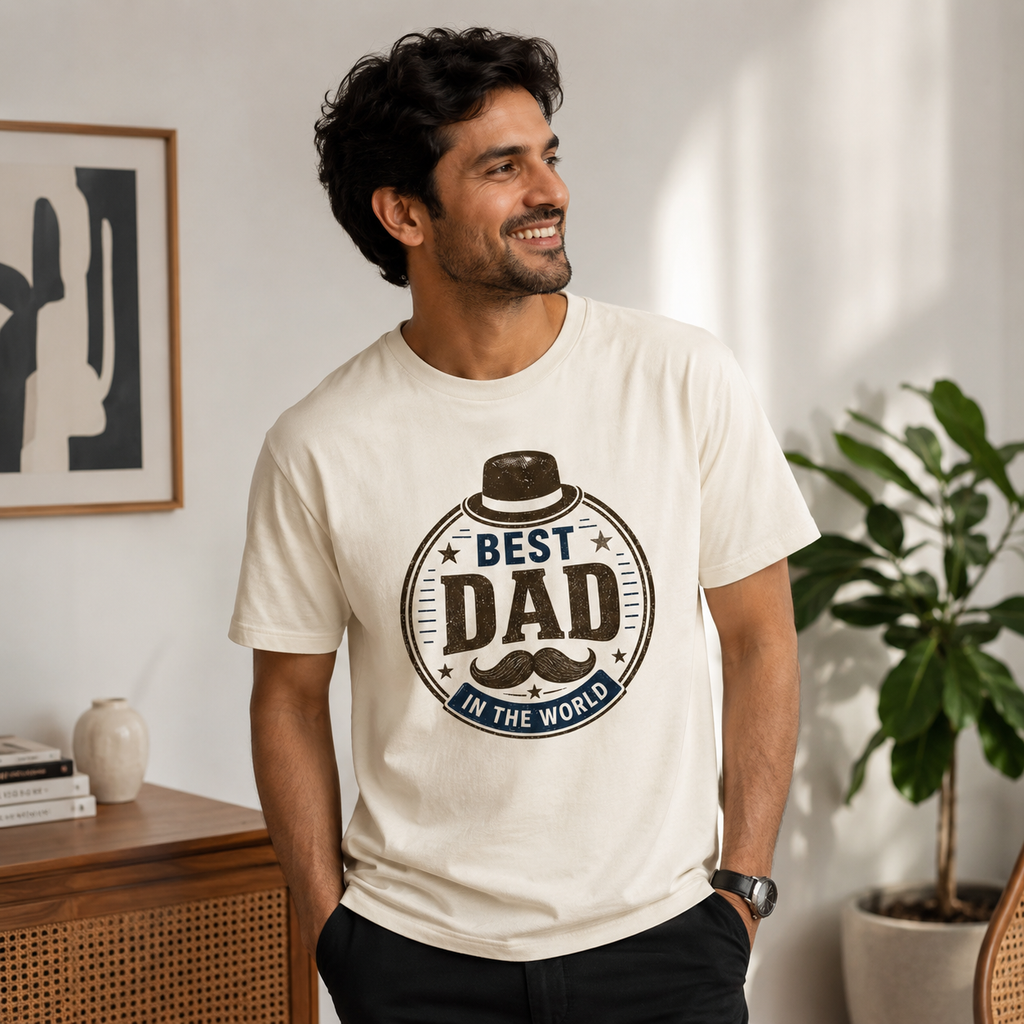 Best Dad In The World Premium Graphic Regular size T-Shirt for Men