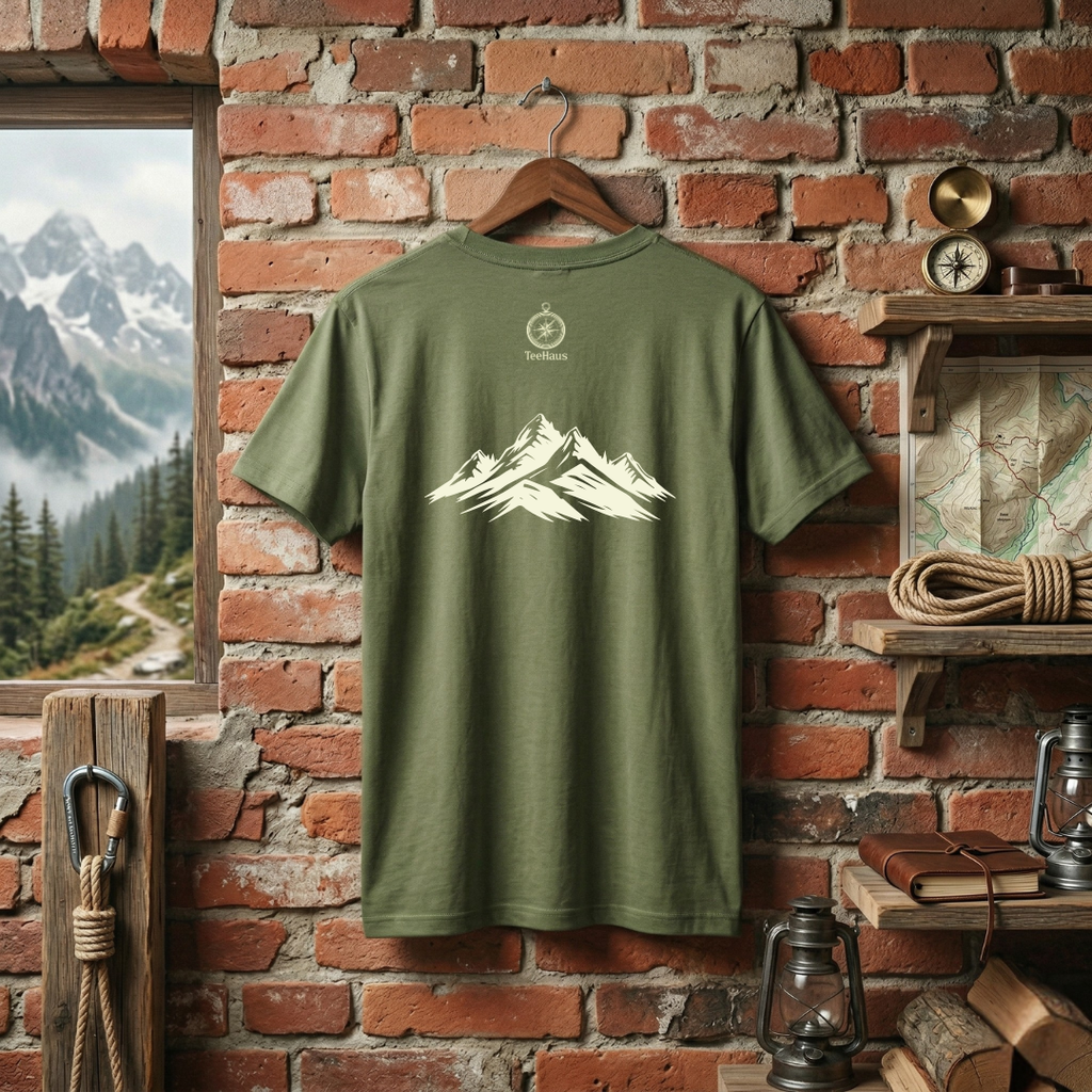 TeeHaus Everest Coordinates T-Shirt – Minimal Mountain Adventure Tee