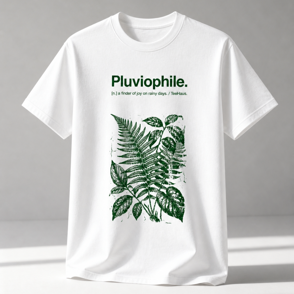 Pluviophile Aesthetic Botanical T-Shirt – Minimal Nature Graphic Tee (Unisex)